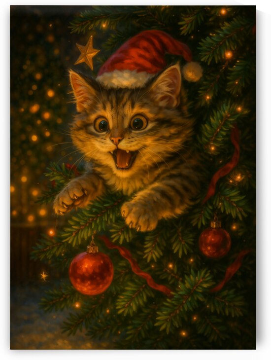 Mischievous Christmas Kitten by Anne Laure GOUPIL