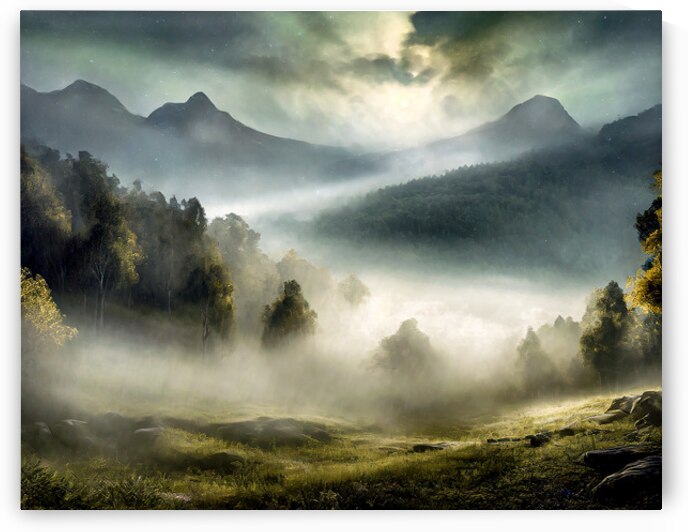 Sun Clearing the Mist in Ireland by Thea Menagh