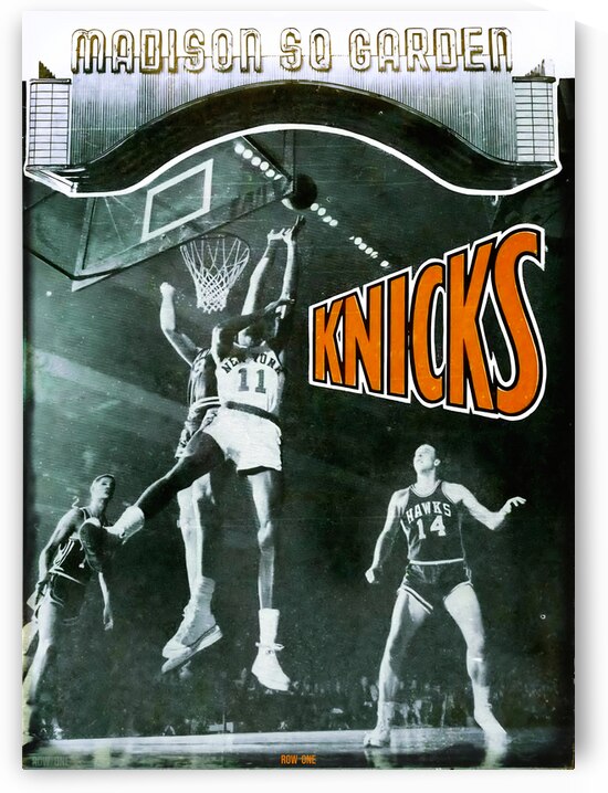 1961 New York Knicks Basketball Art Remix by Row One Brand