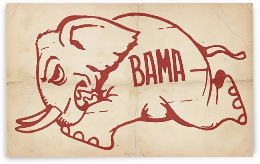 Vintage Bama Running Elephant Art by Row One Brand