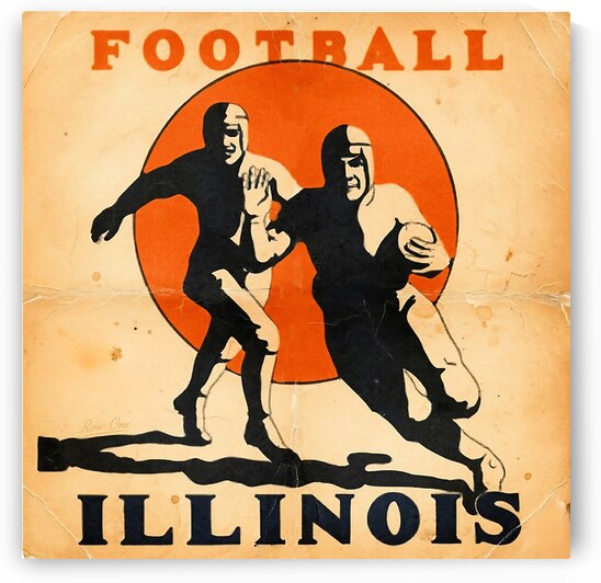 Early 1900s Illinois Football Art by Row One Brand