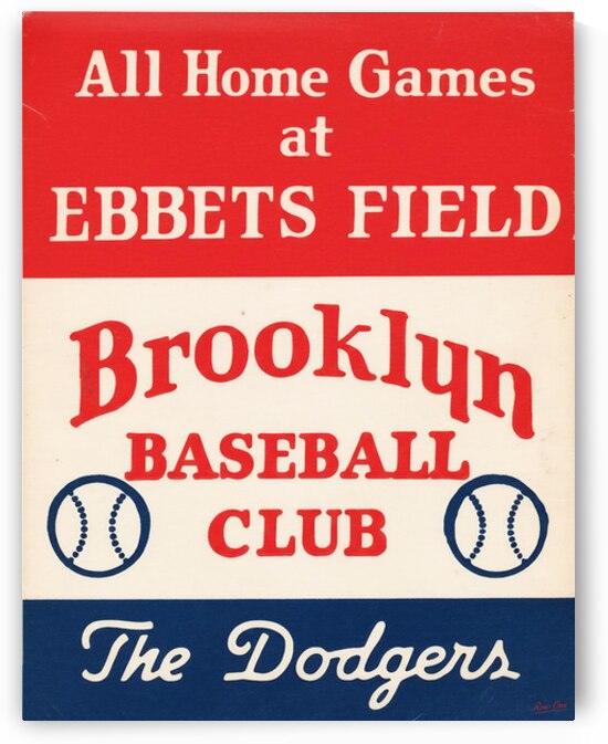 1939 Brooklyn Dodgers Art Restored by Row One Brand