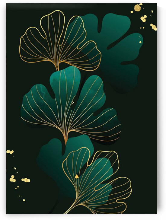 Luxury gold tropical leaves. b by Towseef Dar