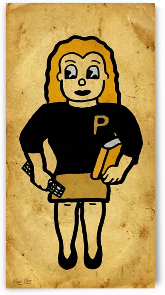 1940s Purdue Petrina Coed Cartoon Art Remix by Row One Brand