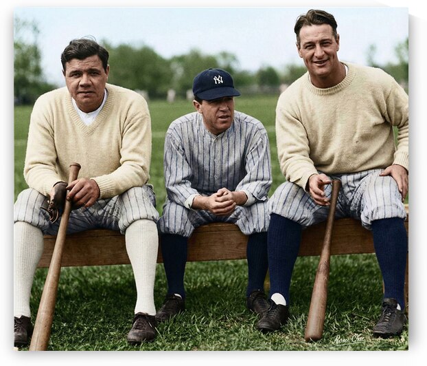 Babe Ruth and Lou Gehrig Photo Art by Row One Brand