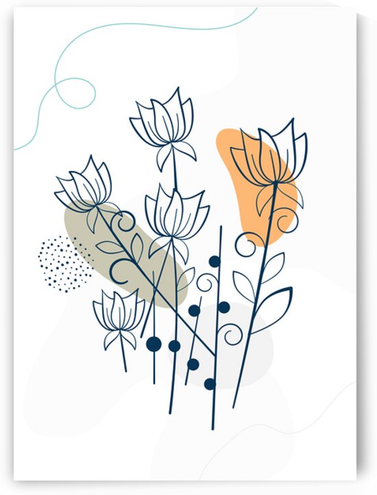 Flower and leaves poster. b by Towseef Dar