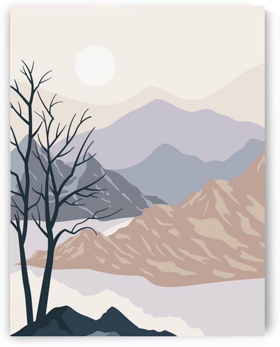 Foliage line art drawing with abstract shape by Towseef Dar