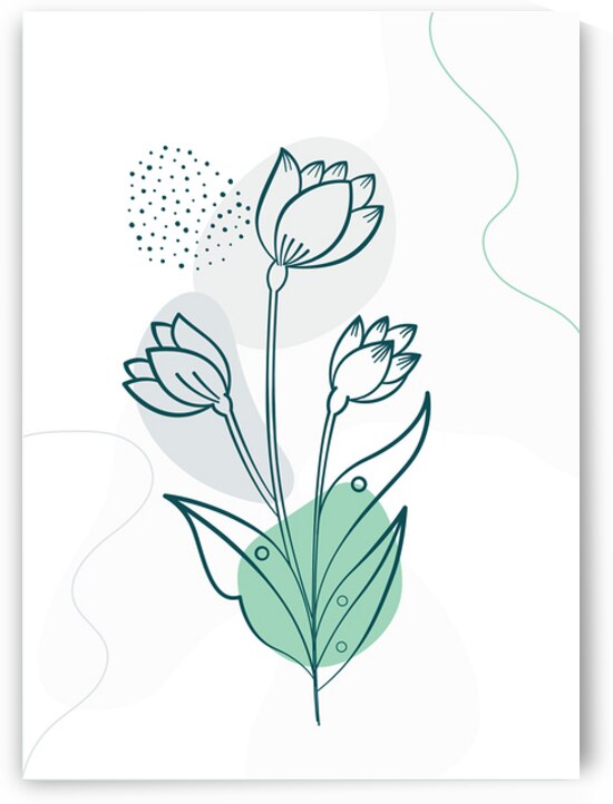 Minimal flower and leaves. b by Towseef Dar