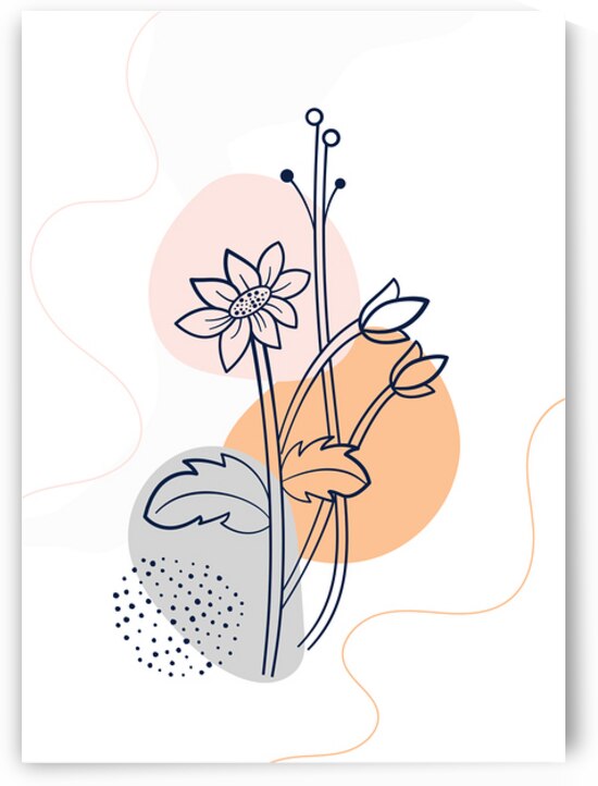 Botanic flower line art. c by Towseef Dar