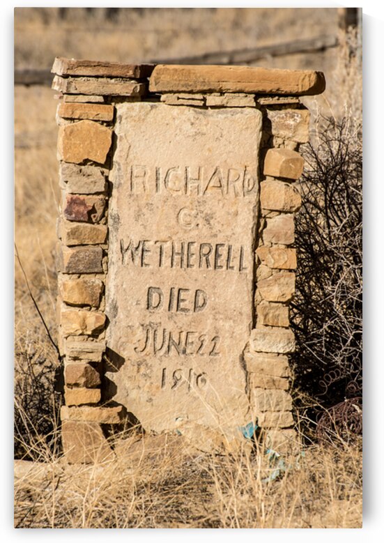 Richard Wetherill Gravestone - Chaco Canyon - New Mexico by Gary Whitton