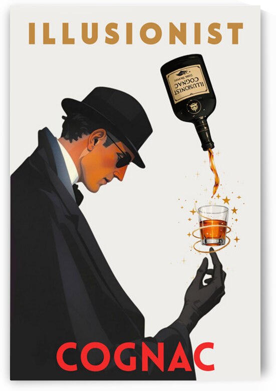 Illusionist Cognac Vintage Art Print by Tricky Rabbit Art