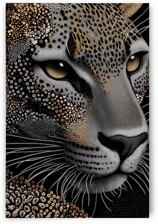 Luxury Golden Leopard Art Print Modern Animal Wall Decor by ArtByLumy