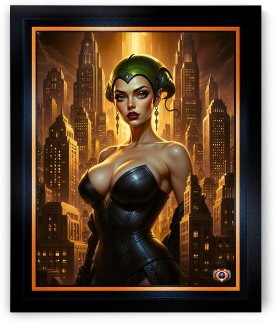 A Golden City Guardian Portrait Of Urbana Mirel Gorgeous AI Concept Art by Xzendor7 by xzendor7