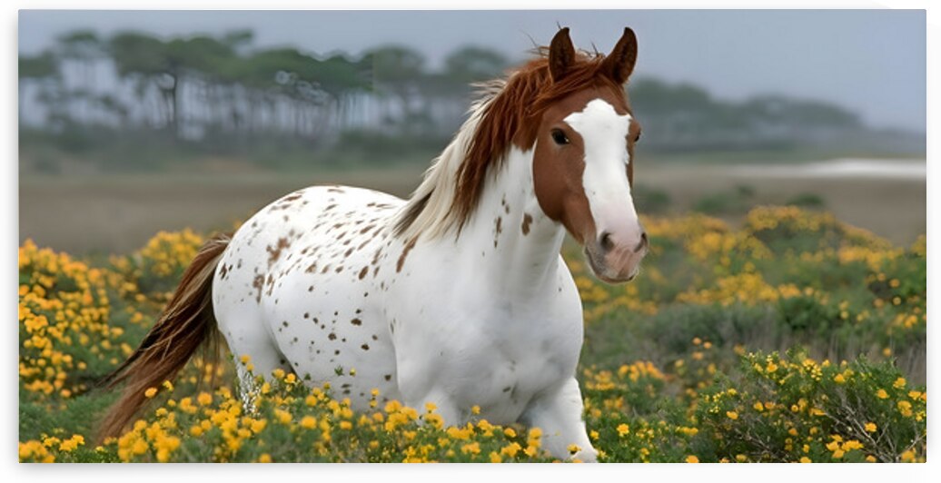 Wild Blossom – Spotted Appaloosa Horse Print by Savage Art Prints