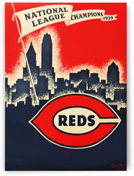 1940 Cincinnati Reds Art Remix by Row One Brand