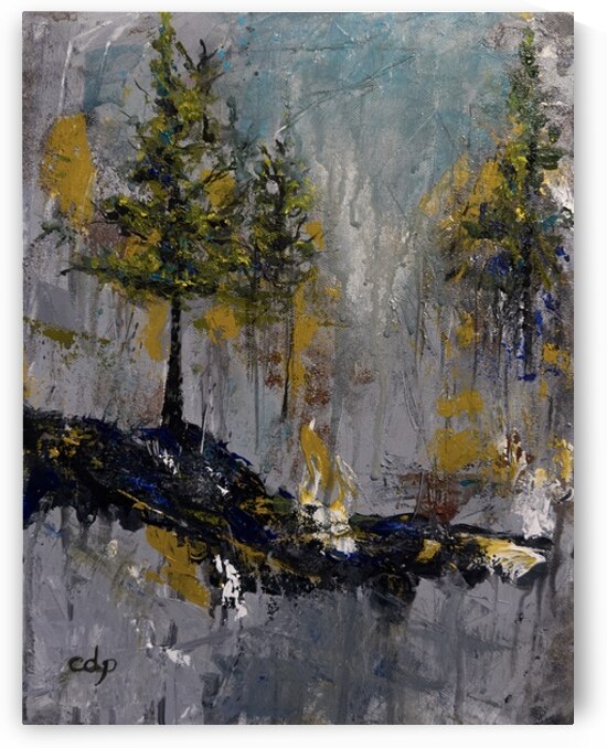 Where Quiet Gathers - an abstract landscape by Native American artist Connie D Phillips  by Connie D Phillips