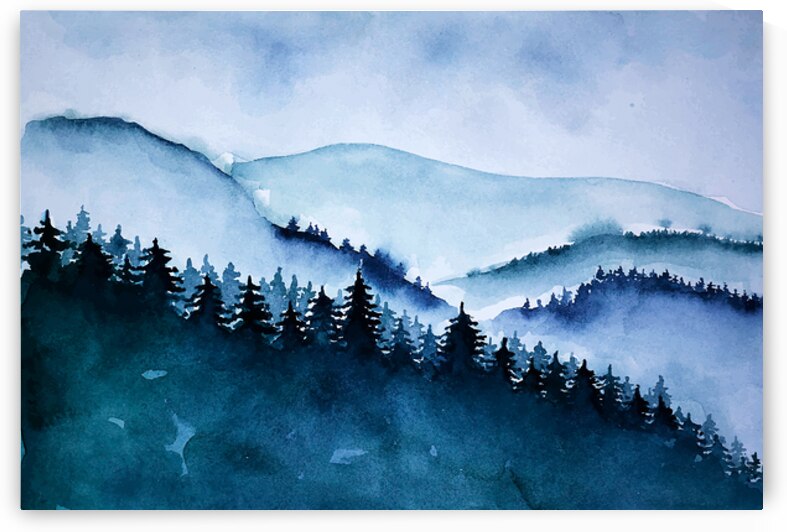 Watercolor mist forest by Towseef Dar