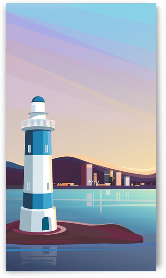 Seascapes with lighthouse. a by Towseef Dar