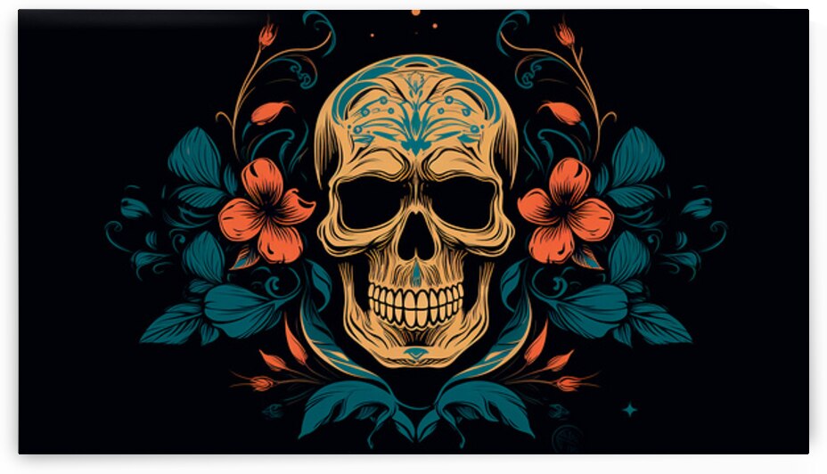 Realistic skull with flowers   by Towseef Dar