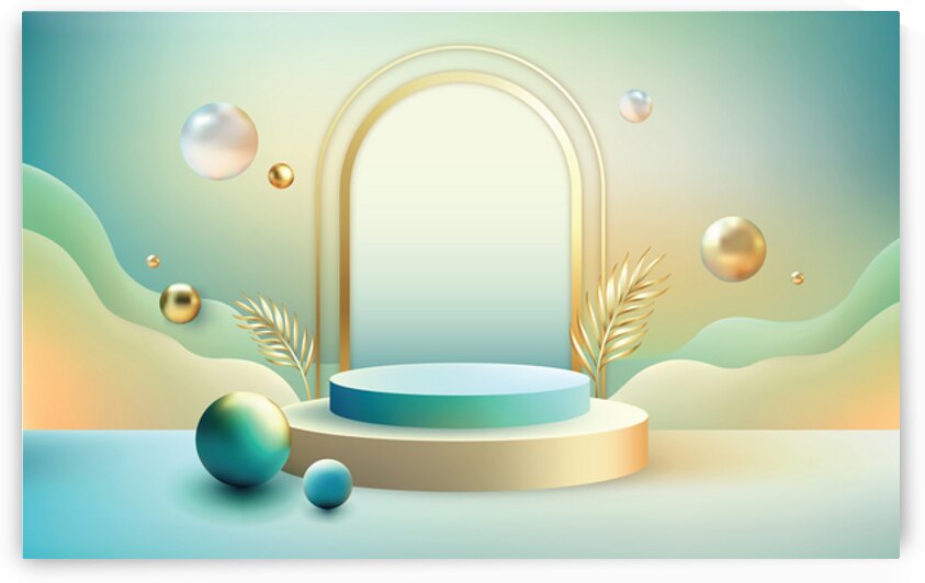 Podium with golden leaves by Towseef Dar