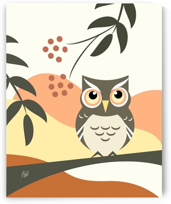Boho Style Owl Art by Liz Cereby