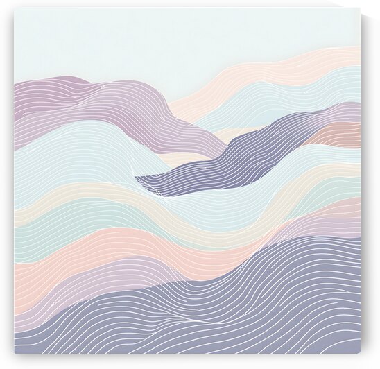 Minimalist Waves Soft Pastel Zen Flow by HASAG