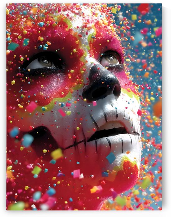 Crimson Skull – Abstract Sugar Skull Art Print by Savage Art Prints