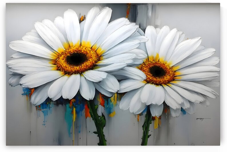 Dripping Daisies – Melting Floral Art Print by Savage Art Prints