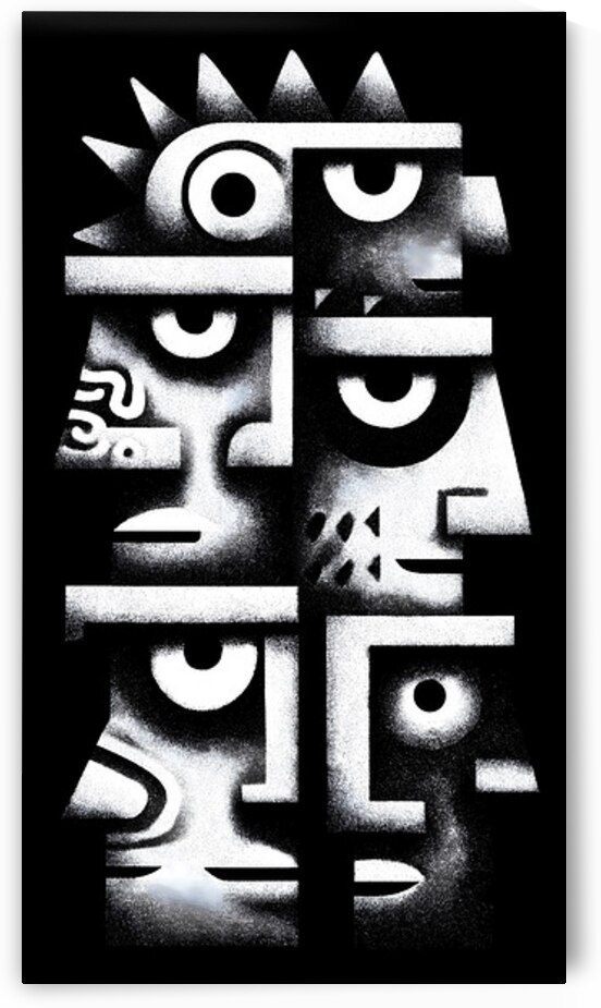 Aztec Sun God – Tribal Mask Art Print by Savage Art Prints