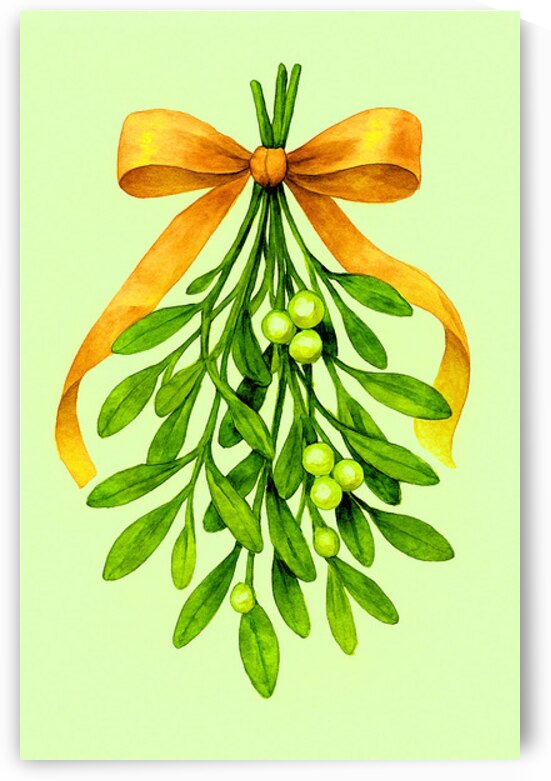 Mistletoe Magic in Watercolor by Al ameen Muftau