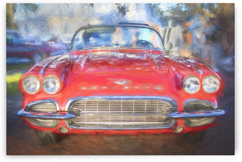1961 Red Chevrolet Corvette Convertible 4 by Rich Franco