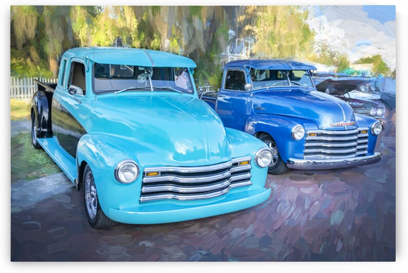 1950 Blue Chevrolet 5 Window Pick Up Truck 3100 Series X160 1 by Rich Franco