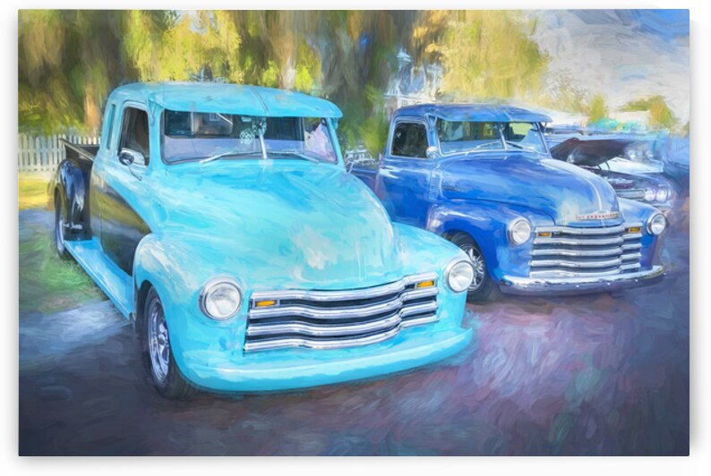 1950 Blue Chevrolet 5 Window Pick Up Truck 3100 Series X160 3 by Rich Franco