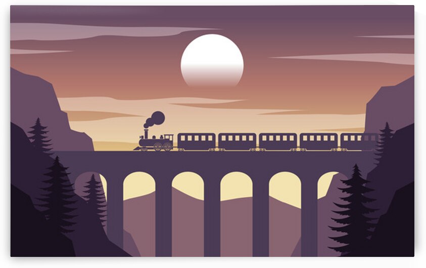 Silhouette design of train by Towseef Dar