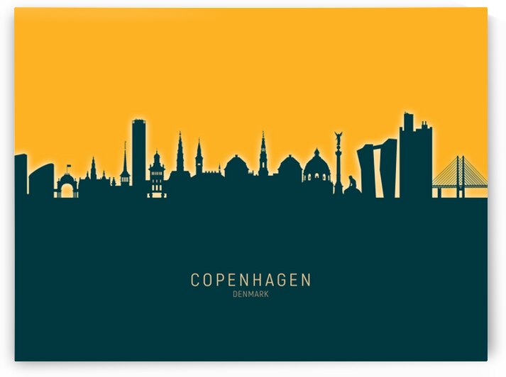 Copenhagen Denmark Skyline by Michael Tompsett