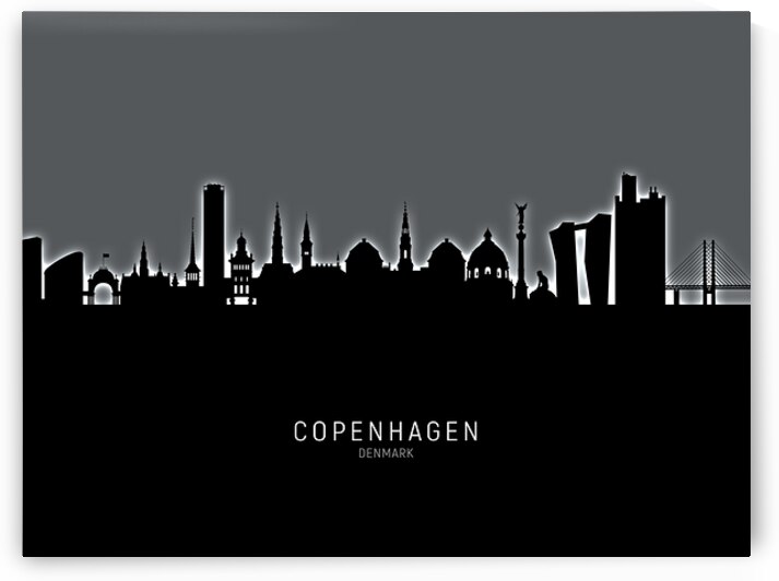 Copenhagen Denmark Skyline by Michael Tompsett