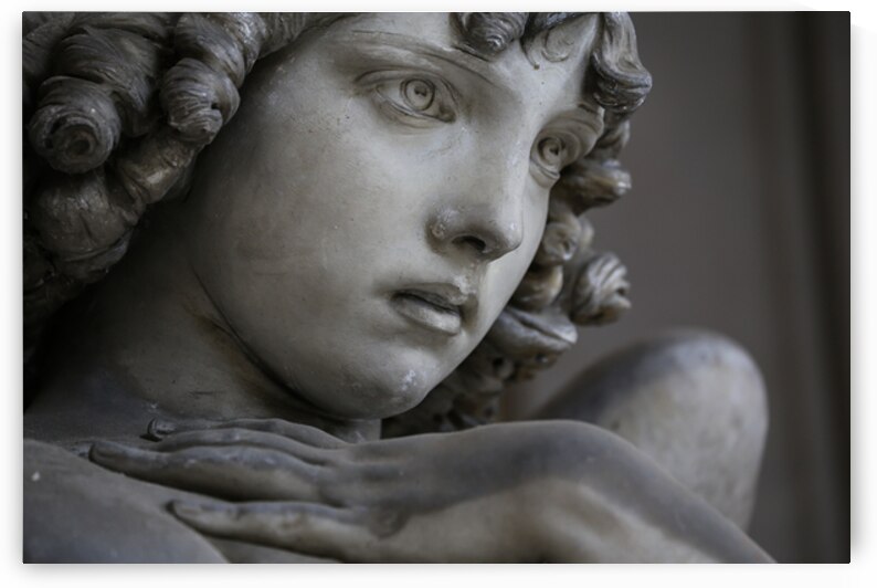 Guardian angel statue in antique cemetery. by Paolo Modena