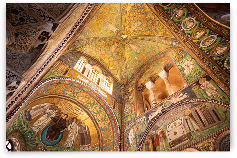 Italy San Vitale Basilica interior decor with mosaic by Paolo Modena