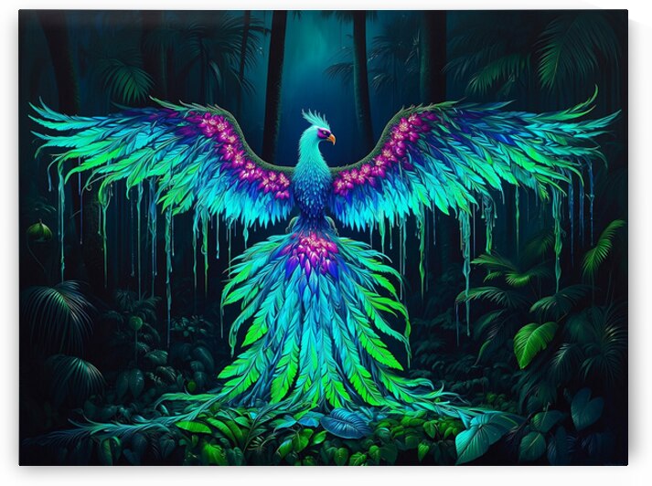 Turquoise Dream Phoenix - Mystical Ice Fire by rosebella