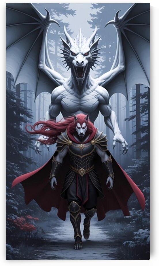 Dark Dragon Guardian – Epic Fantasy Wall Art by Zeinhem Elsaree