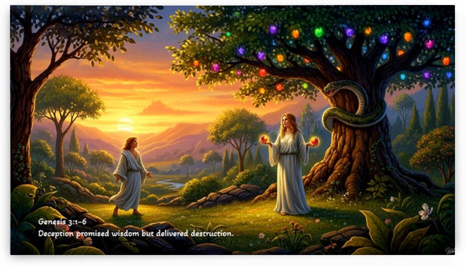 Deception promised wisdom but delivered destruction. Genesis 3:1–6 Adam and Eve by DR Mustain by DR Mustain
