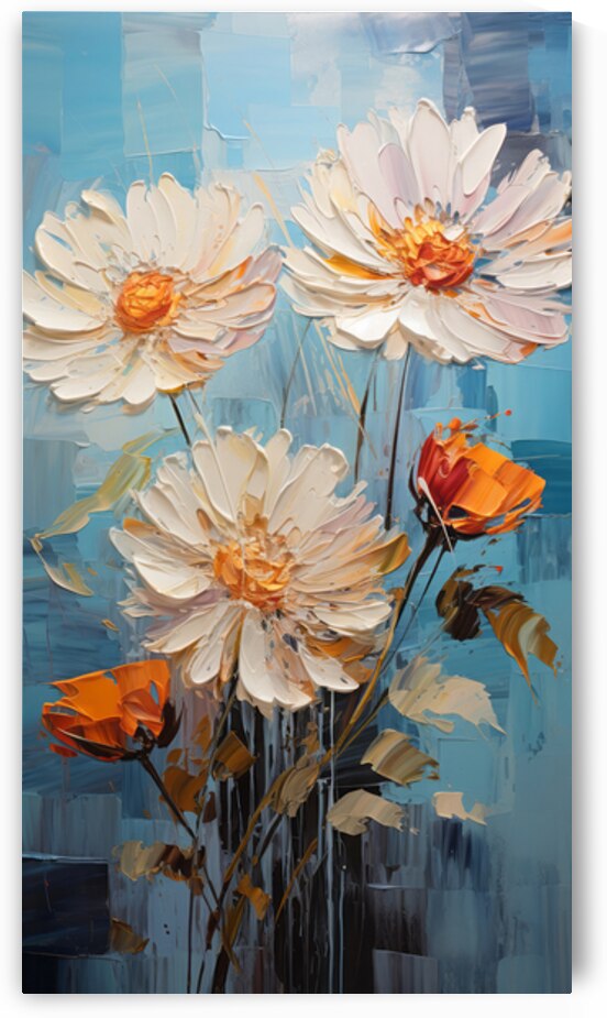 Oil painting flowers by Towseef Dar
