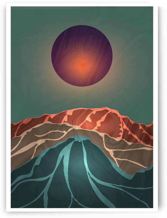 Mountain with the moon. a by Towseef Dar