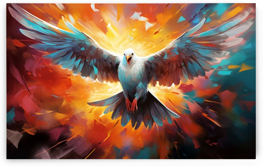  Colorful Dove painting by Towseef Dar