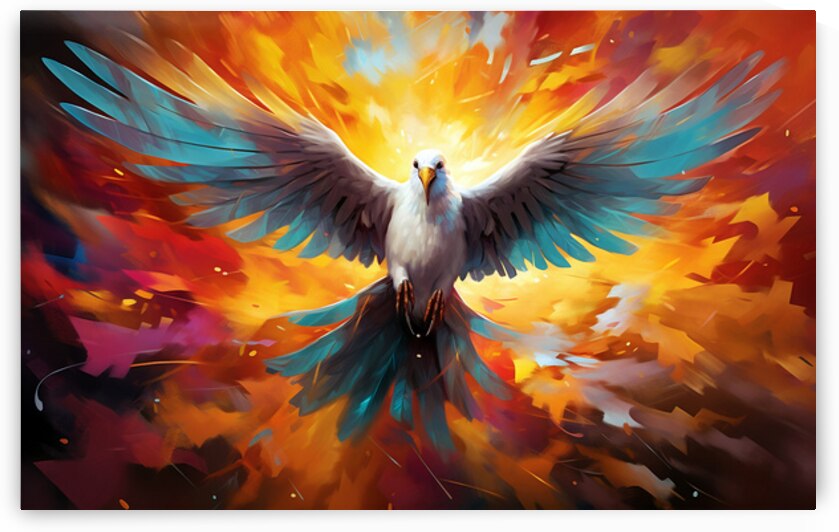 Abstract Dove Painting by Towseef Dar