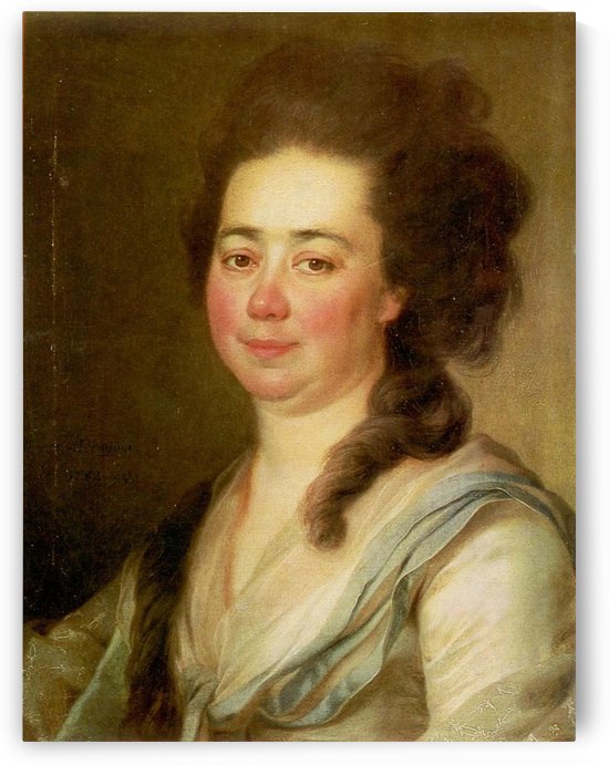 Portrait of woman with long hair by Dmitry Levitzky