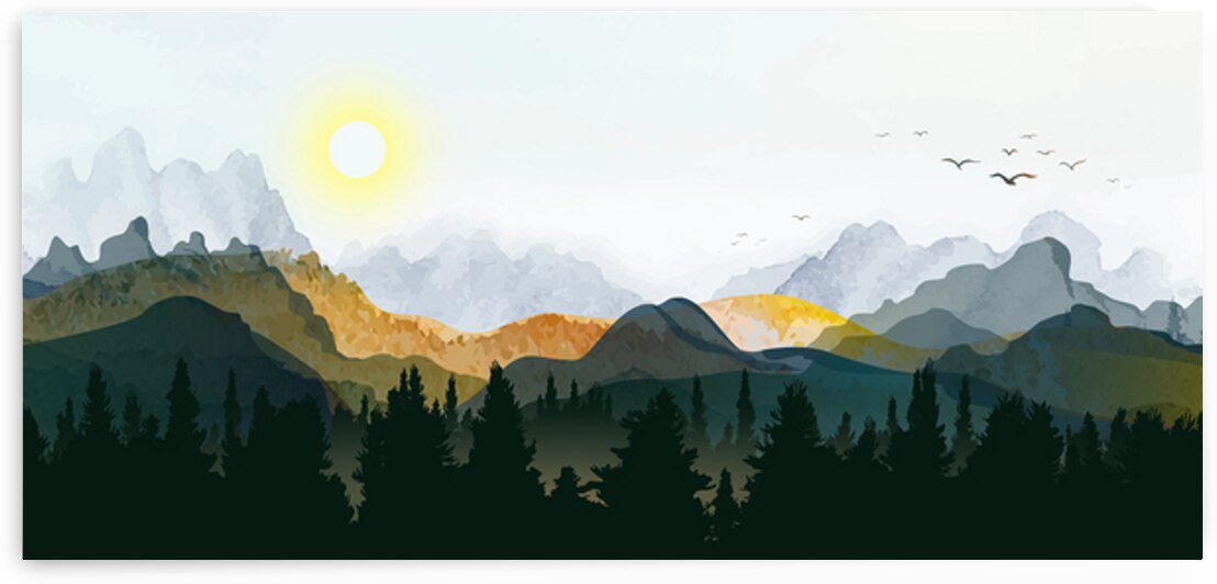 Minimal landscape art by Towseef Dar