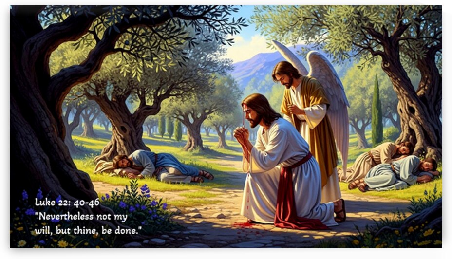 With Great Anguish Jesus Sweat Great Drops of Blood. Luke 22:40-46 by DR Mustain by DR Mustain