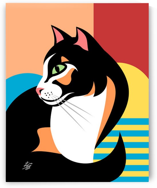 Abstract Calico Cat Art by Liz Cereby