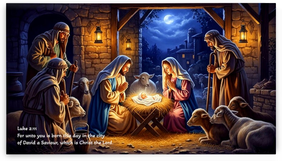 Jesus Born in a Manger. Today a Savior is Born Luke 2:11 by DR Mustain by DR Mustain